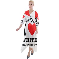 I Love White Raspberry Quarter Sleeve Wrap Front Maxi Dress by ilovewhateva