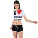 I love white raspberry Tie Back Short Sleeve Crop Tee View1