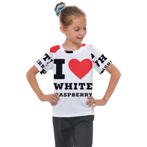 I Love White Raspberry Kids  Mesh Piece Tee by ilovewhateva