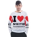 I love white raspberry Men s Long Sleeve Raglan Tee View1