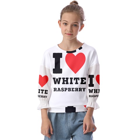 I Love White Raspberry Kids  Cuff Sleeve Top by ilovewhateva