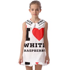 I Love White Raspberry Kids  Pilgrim Collar Ruffle Hem Dress by ilovewhateva