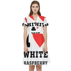 I Love White Raspberry Short Sleeve Waist Detail Dress by ilovewhateva