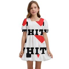 I Love White Raspberry Kids  Short Sleeve Dolly Dress by ilovewhateva