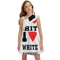 I Love White Raspberry Kids  One Shoulder Party Dress by ilovewhateva