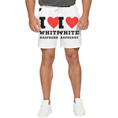 I Love White Raspberry Men s Runner Shorts