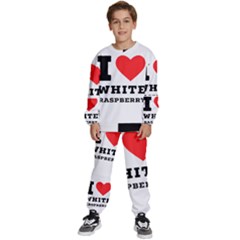 I Love White Raspberry Kids  Sweatshirt Set