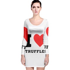 I Love Truffles Long Sleeve Velvet Bodycon Dress by ilovewhateva