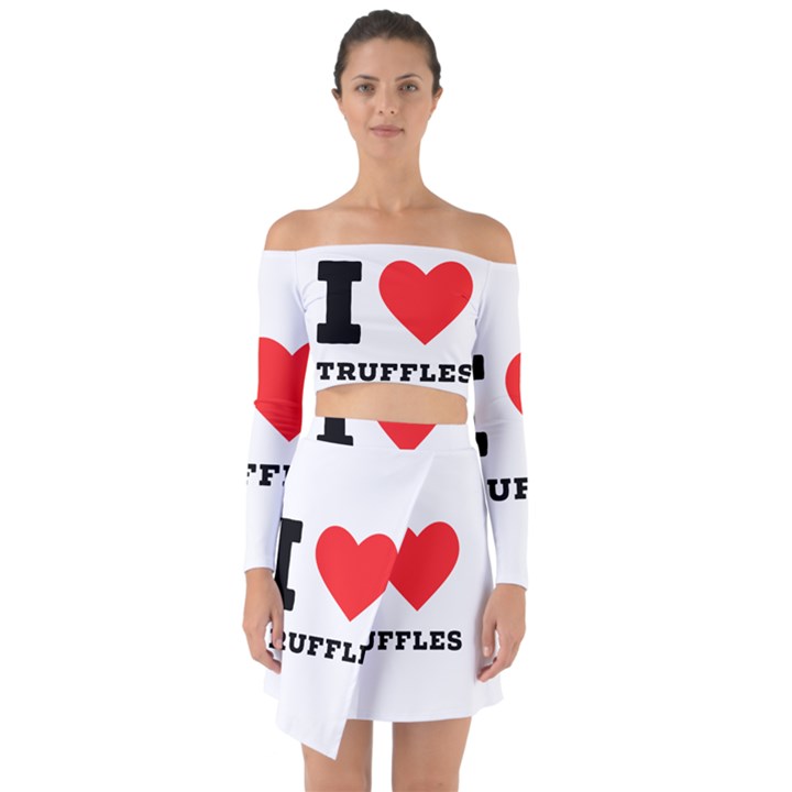 I love truffles Off Shoulder Top with Skirt Set