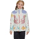 Underwater-seamless-pattern-light-background-funny Kids  Puffer Bubble Jacket Coat View1