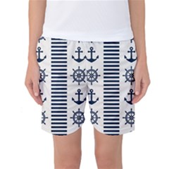 Nautical-seamless-pattern-vector-illustration Women s Basketball Shorts by Salman4z