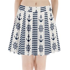 Nautical-seamless-pattern-vector-illustration Pleated Mini Skirt by Salman4z