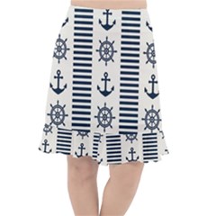 Nautical-seamless-pattern-vector-illustration Fishtail Chiffon Skirt