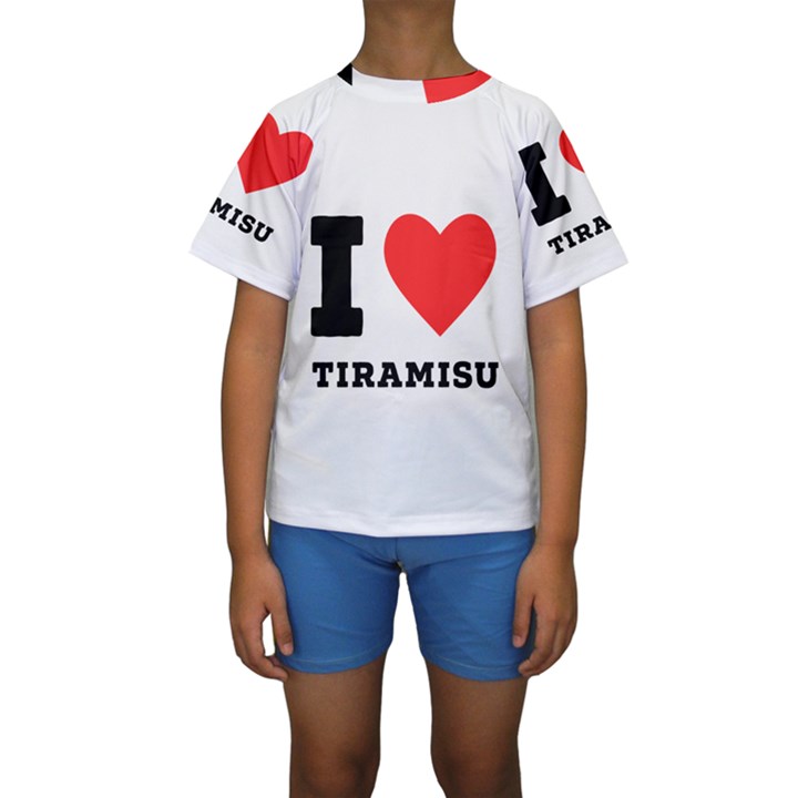 I love tiramisu Kids  Short Sleeve Swimwear