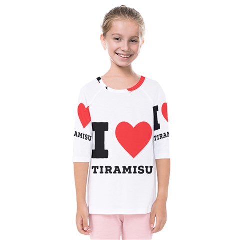 I Love Tiramisu Kids  Quarter Sleeve Raglan Tee by ilovewhateva