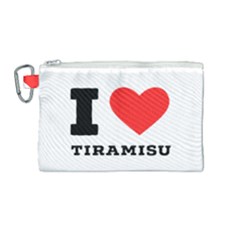 I Love Tiramisu Canvas Cosmetic Bag (medium) by ilovewhateva