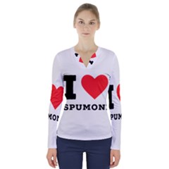 I Love Spumoni V-neck Long Sleeve Top by ilovewhateva