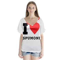 I Love Spumoni V-neck Flutter Sleeve Top by ilovewhateva