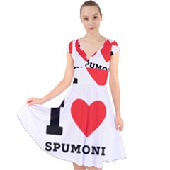 I Love Spumoni Cap Sleeve Front Wrap Midi Dress by ilovewhateva