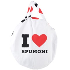 I Love Spumoni Giant Round Zipper Tote by ilovewhateva