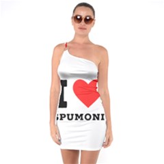 I Love Spumoni One Shoulder Ring Trim Bodycon Dress by ilovewhateva