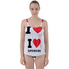 I Love Spumoni Twist Front Tankini Set by ilovewhateva