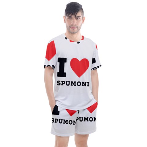 I Love Spumoni Men s Mesh Tee And Shorts Set by ilovewhateva