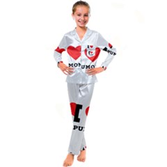 I Love Spumoni Kids  Satin Long Sleeve Pajamas Set by ilovewhateva