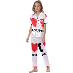 I Love Spumoni Kids  Satin Short Sleeve Pajamas Set by ilovewhateva