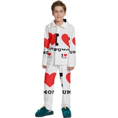 I Love Spumoni Kids  Long Sleeve Velvet Pajamas Set by ilovewhateva