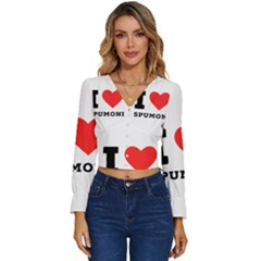 I Love Spumoni Long Sleeve V-neck Top by ilovewhateva