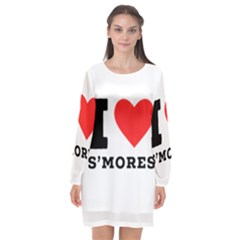 I Love S’mores  Long Sleeve Chiffon Shift Dress  by ilovewhateva