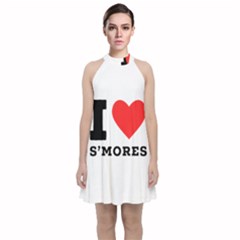 I Love S’mores  Velvet Halter Neckline Dress  by ilovewhateva