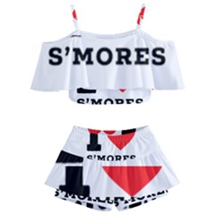 I Love S’mores  Kids  Off Shoulder Skirt Bikini by ilovewhateva