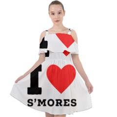 I Love S’mores  Cut Out Shoulders Chiffon Dress by ilovewhateva