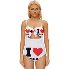 I Love S’mores  Knot Front One-piece Swimsuit by ilovewhateva