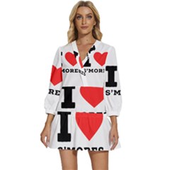 I Love S’mores  V-neck Placket Mini Dress