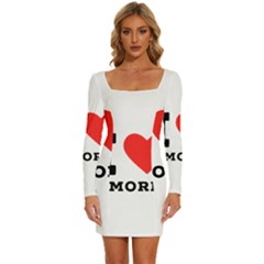 I Love S’mores  Long Sleeve Square Neck Bodycon Velvet Dress by ilovewhateva