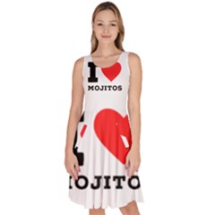 I Love Mojitos  Knee Length Skater Dress With Pockets by ilovewhateva