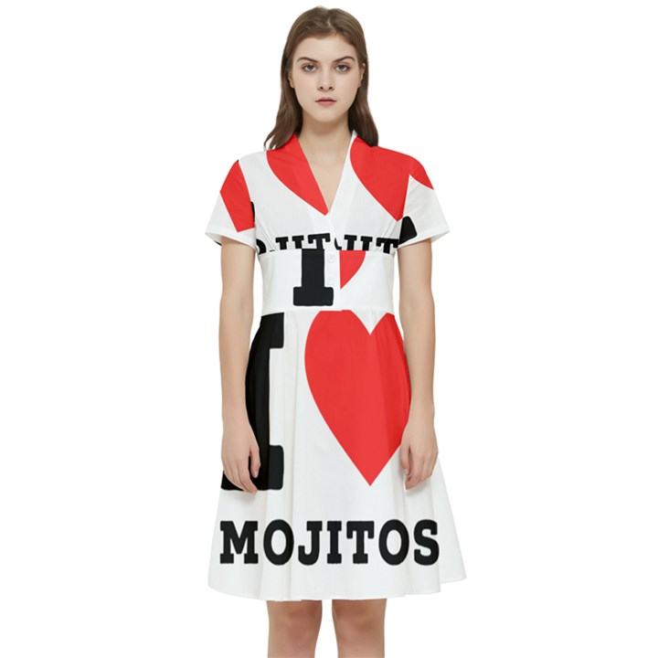 I love mojitos  Short Sleeve Waist Detail Dress