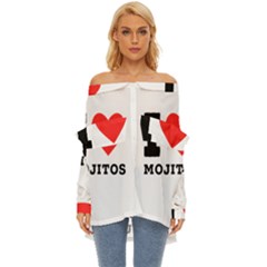 I Love Mojitos  Off Shoulder Chiffon Pocket Shirt by ilovewhateva