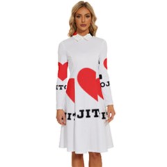 I Love Mojitos  Long Sleeve Shirt Collar A-line Dress by ilovewhateva