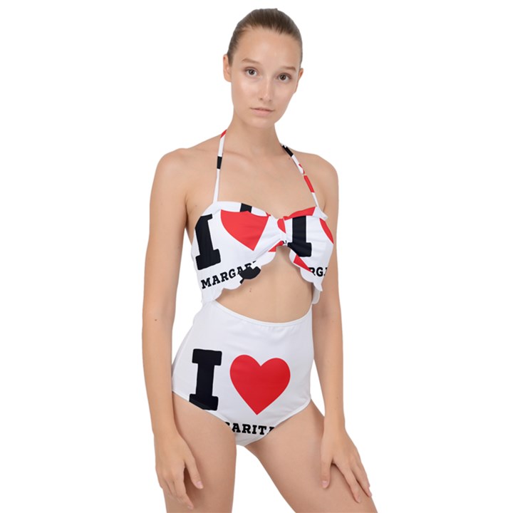 I love margaritas Scallop Top Cut Out Swimsuit