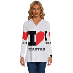 I Love Margaritas Long Sleeve Drawstring Hooded Top