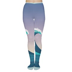 Tsunami Tidal Waves Wave Minimalist Ocean Sea Tights by Ravend