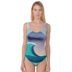 Tsunami Tidal Waves Wave Minimalist Ocean Sea Princess Tank Leotard  by Ravend