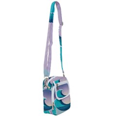 Tsunami Tidal Waves Wave Minimalist Ocean Sea Shoulder Strap Belt Bag by Ravend