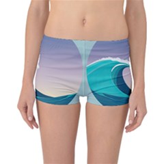 Tsunami Tidal Waves Wave Minimalist Ocean Sea Reversible Boyleg Bikini Bottoms by Ravend