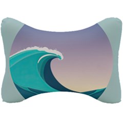 Tsunami Tidal Waves Wave Minimalist Ocean Sea Seat Head Rest Cushion by Ravend