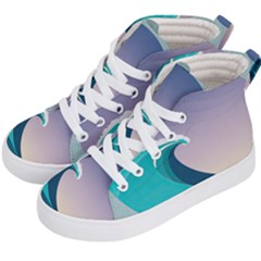 Tsunami Tidal Waves Wave Minimalist Ocean Sea Kids  Hi-top Skate Sneakers by Ravend